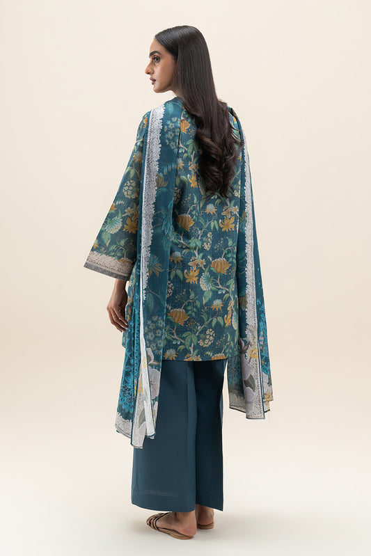 3 PIECE PRINTED LAWN SUIT-MIDNIGHT BLOOM (UNSTITCHED)