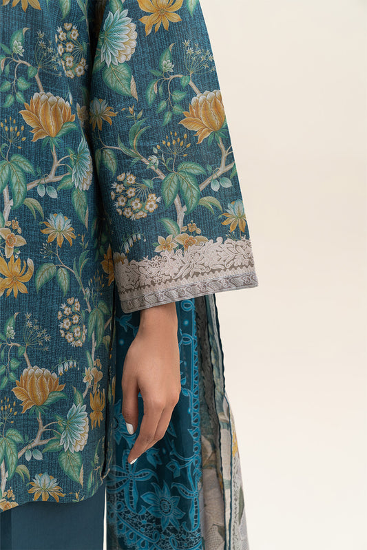 3 PIECE PRINTED LAWN SUIT-MIDNIGHT BLOOM (UNSTITCHED)