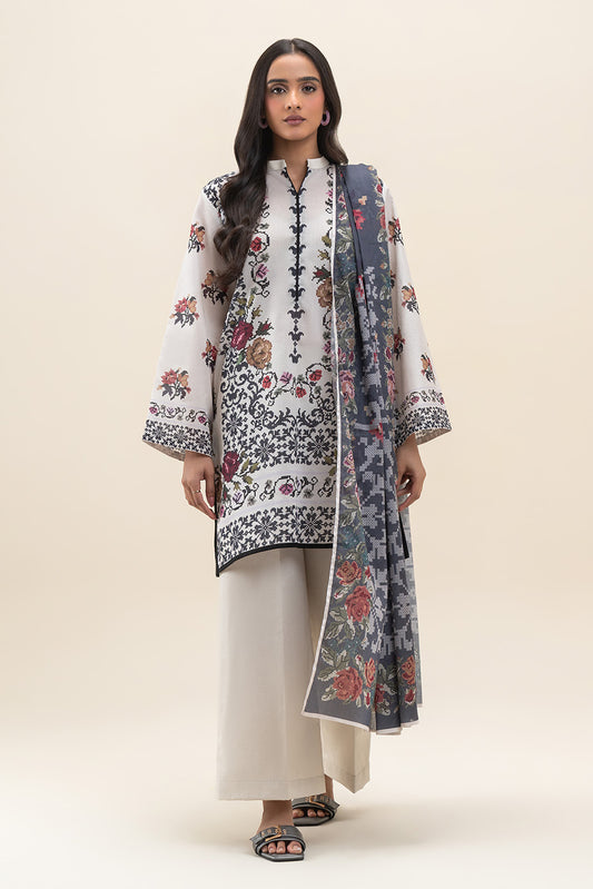 3 PIECE PRINTED LAWN SUIT-PETAL PARADISE (UNSTITCHED)
