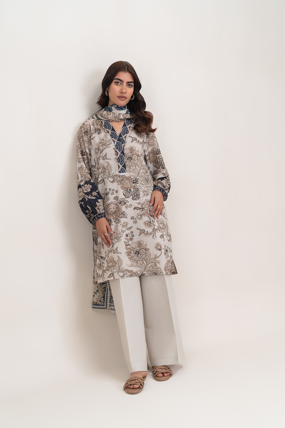 3 PIECE PRINTED LAWN SUIT-VERDANT SMOKE (UNSTITCHED)