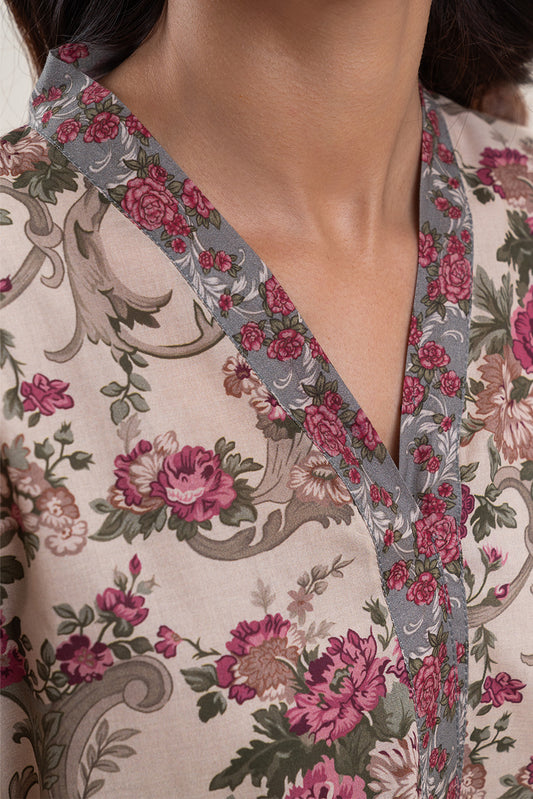3 PIECE PRINTED LAWN SUIT-VINTAGE DREAM (UNSTITCHED)