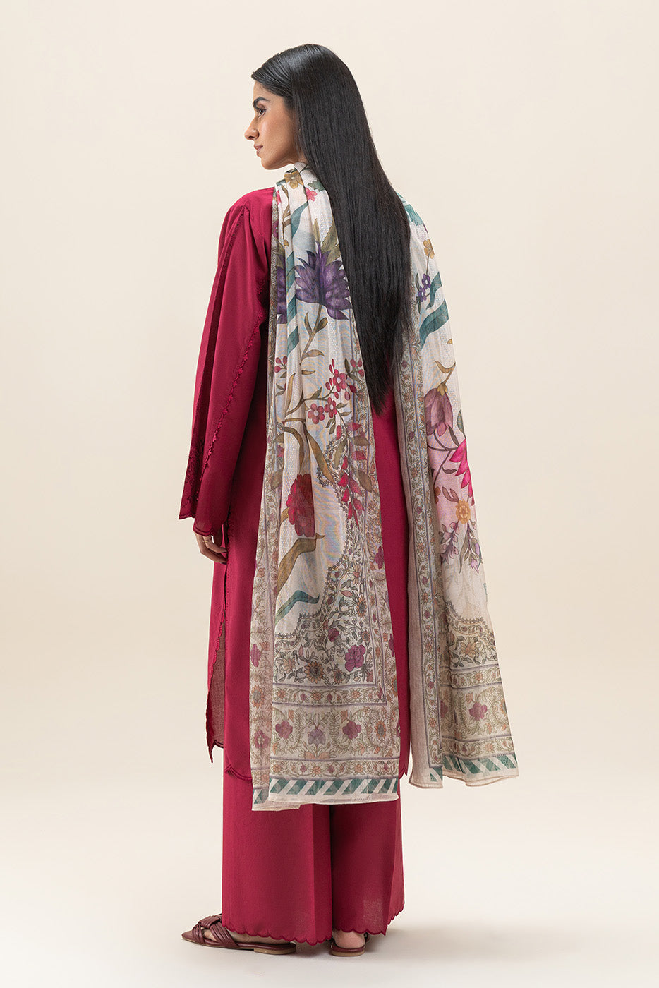 3 PIECE EMBROIDERED LAWN SUIT-GARNET CHARM (UNSTITCHED)
