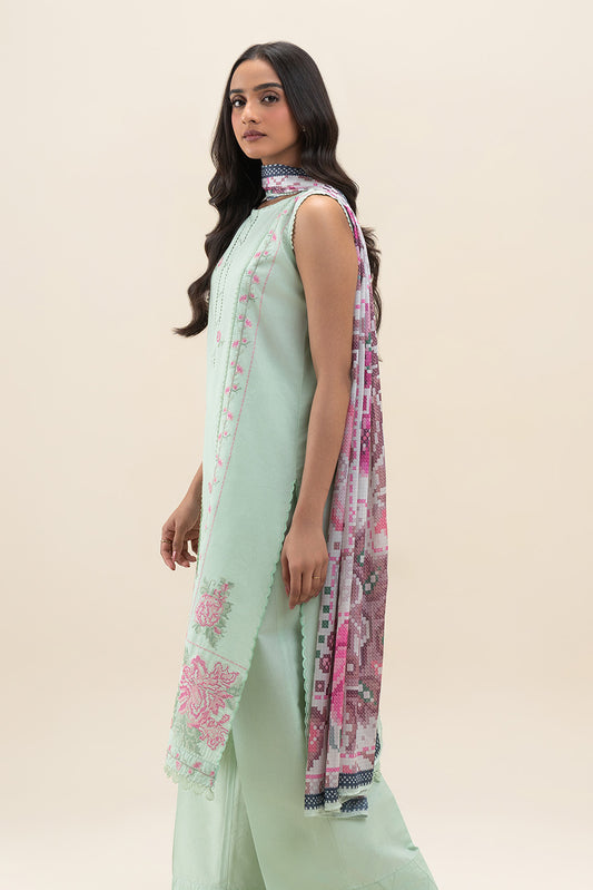 3 PIECE EMBROIDERED LAWN SUIT-WHISPER VEIL (UNSTITCHED)