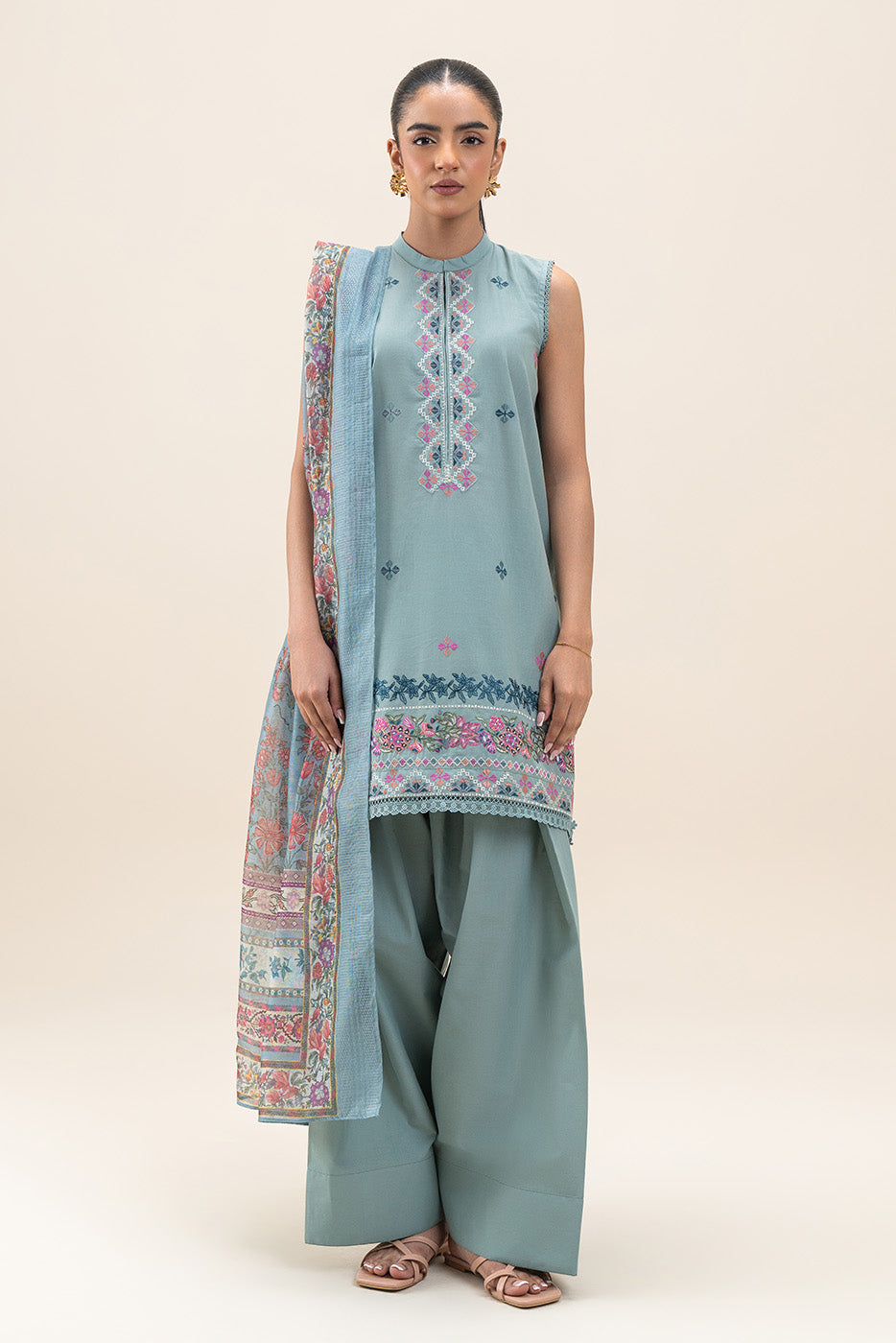 3 PIECE EMBROIDERED LAWN SUT-MINT GLINT (UNSTITCHED)