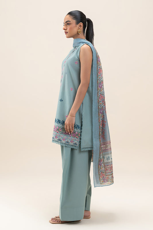 3 PIECE EMBROIDERED LAWN SUT-MINT GLINT (UNSTITCHED)