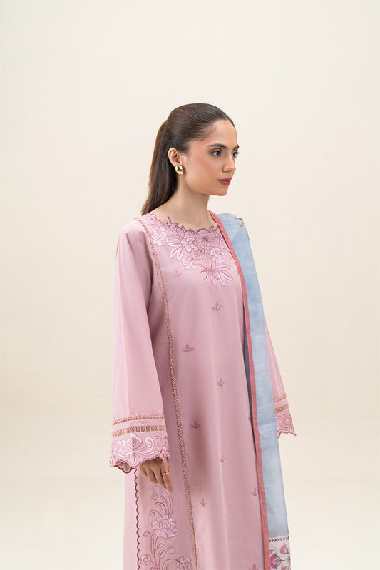 3 PIECE EMBROIDERED LAWN SUIT-PORCELAIN TALE (UNSTITCHED)