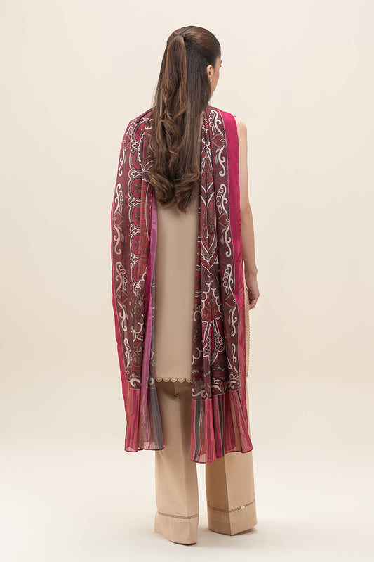 3 PIECE EMBROIDERED LAWN SUIT-GARNET FLO (UNSTITCHED)