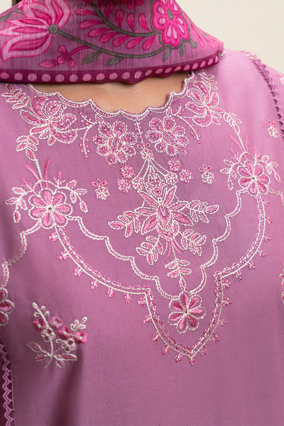 3 PIECE EMBROIDERED LAWN SUIT-MYSTIC ORCHID (UNSTITCHED)