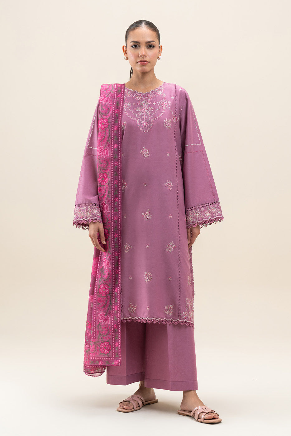 3 PIECE EMBROIDERED LAWN SUIT-MYSTIC ORCHID (UNSTITCHED)