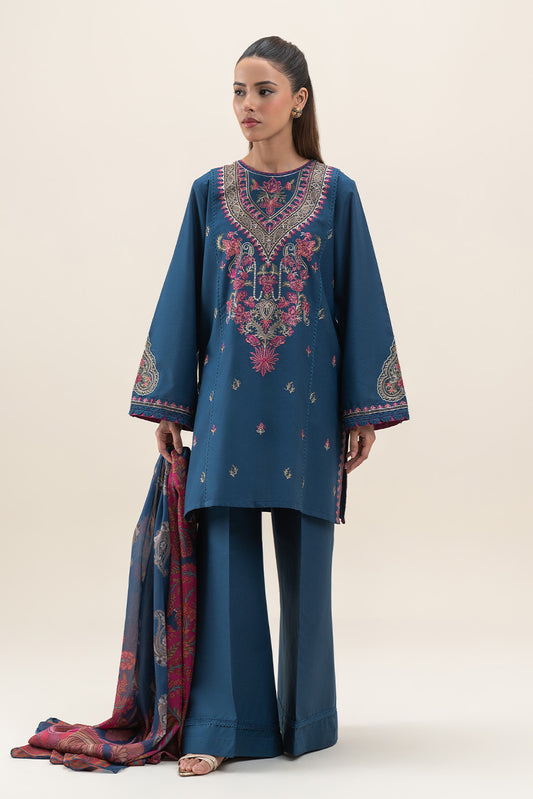 3 PIECE EMBROIDERED LAWN SUIT-CERULEAN DREAM (UNSTITCHED)