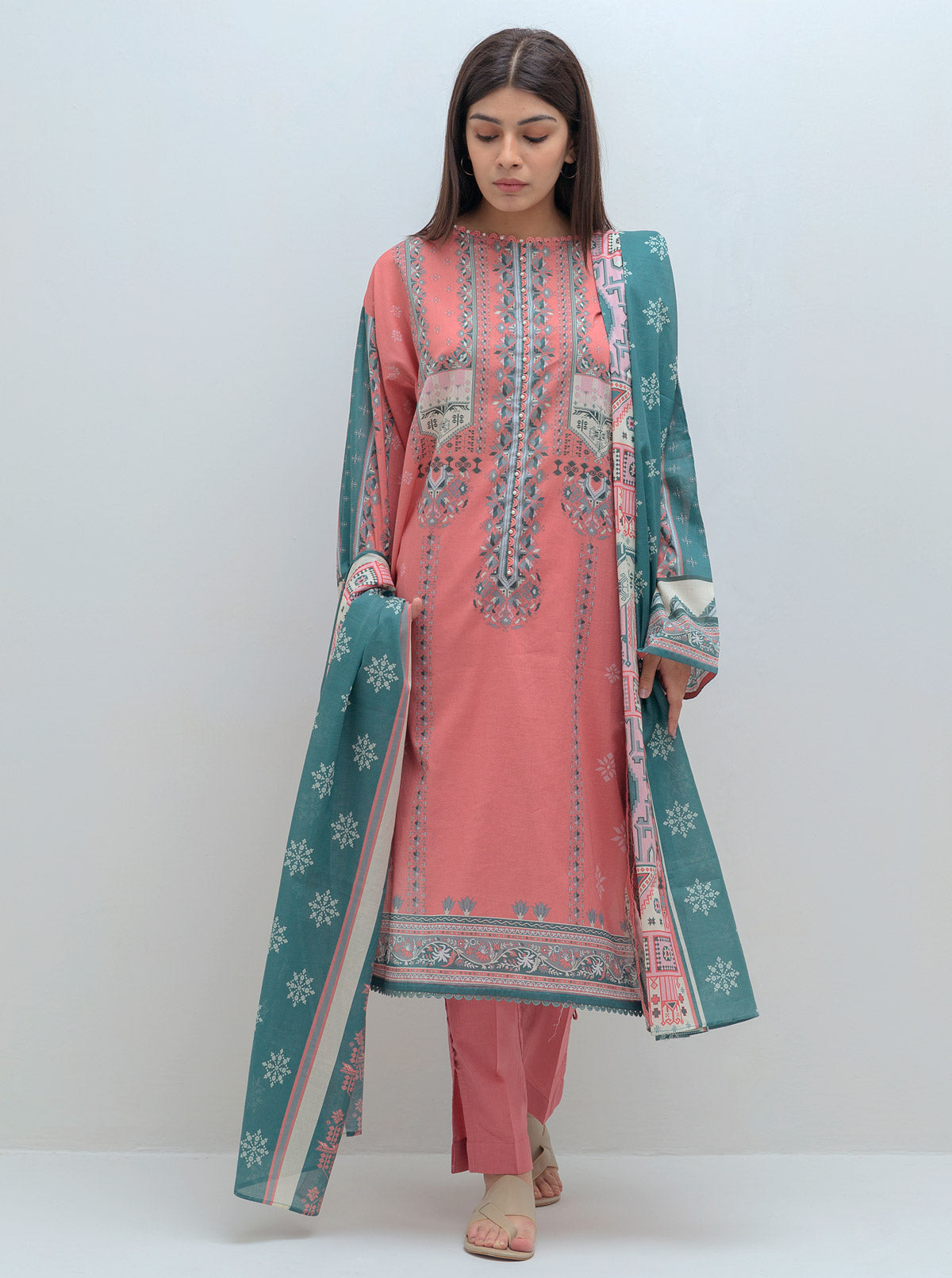 Coral Glow-Printed-3P MORBAGH SU_21   