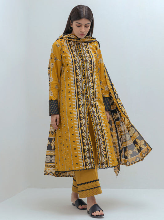 Radiant Mustard-Printed-3P MORBAGH SU_21   