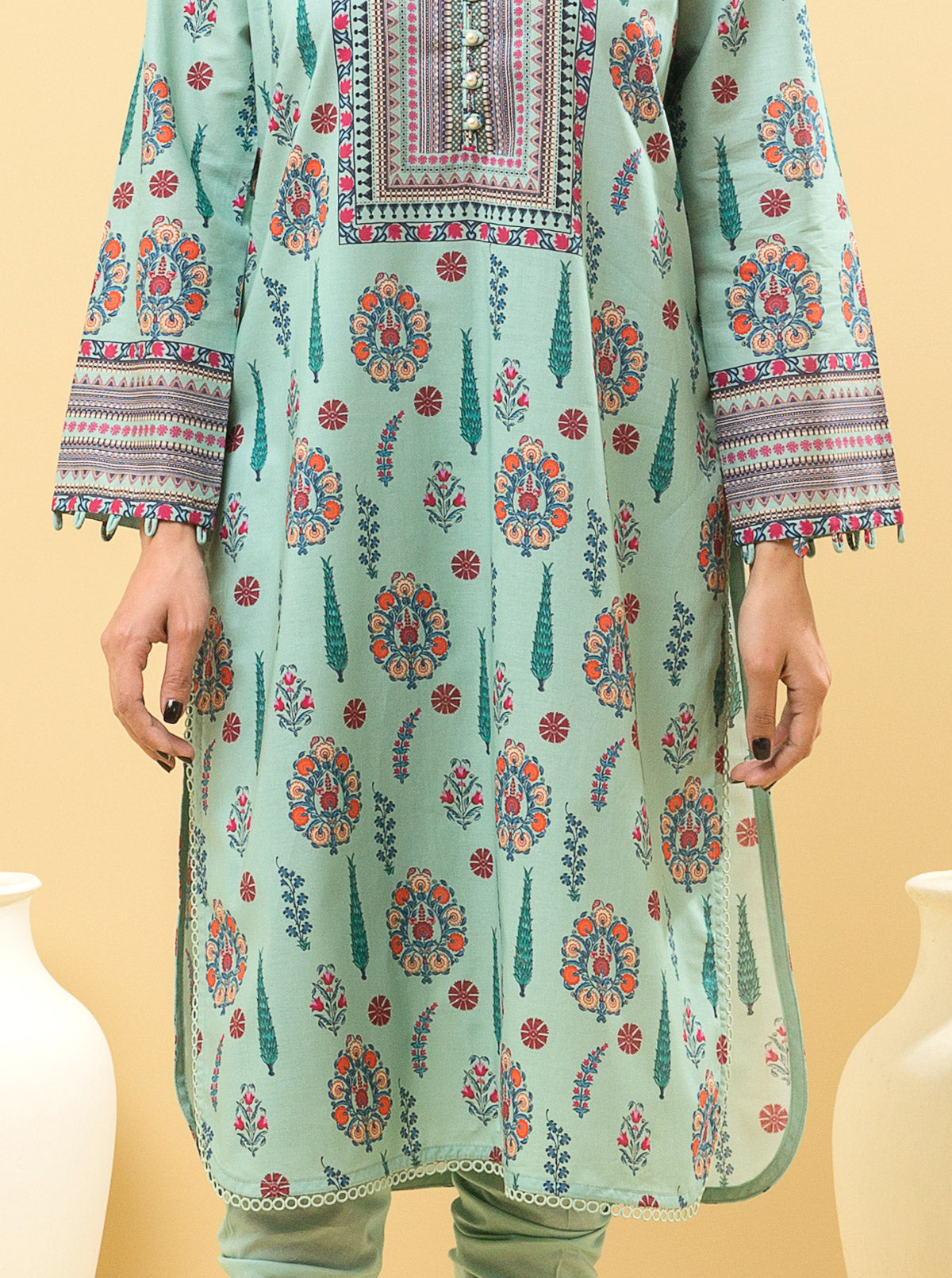 1 PIECE - PRINTED LAWN SHIRT - JEWEL GLEAM MORBAGH SU_22   