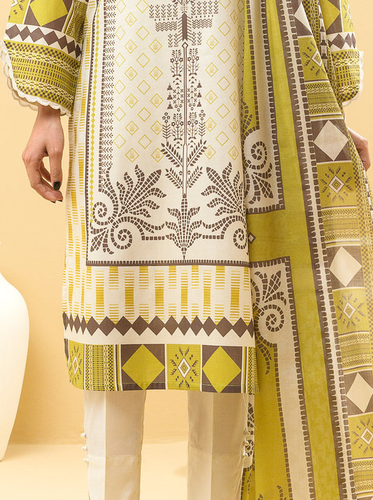 3 PIECE - PRINTED LAWN SUIT - VIRIDESCENT DIVINE MORBAGH SU_22   