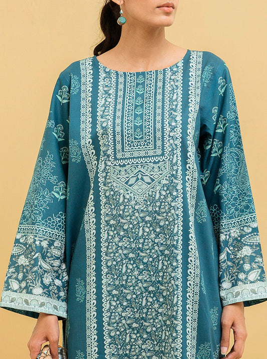 3 PIECE - PRINTED LAWN SUIT - BLUE BOUQUET MORBAGH SU_22   