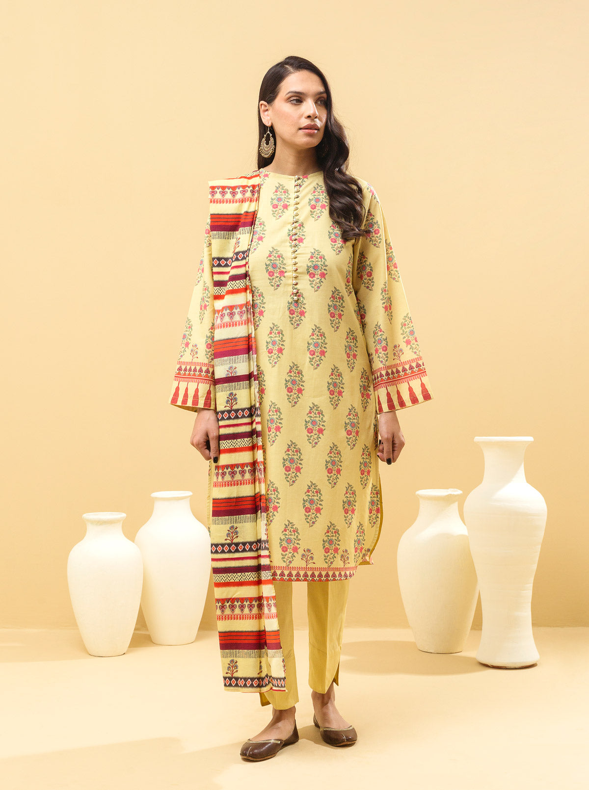 3 PIECE - PRINTED LAWN SUIT - BLOOMING OBSESSION MORBAGH SU_22   