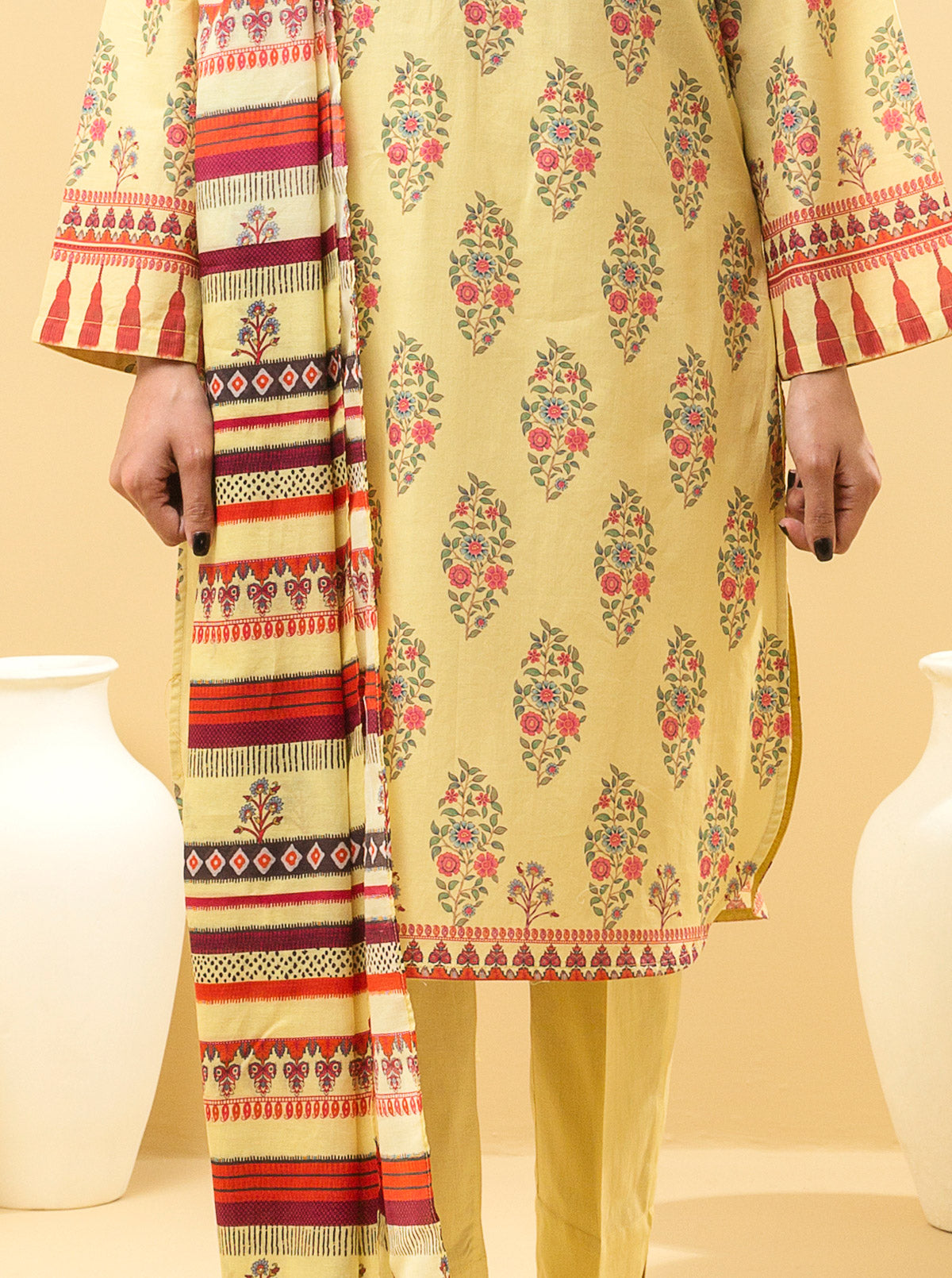 3 PIECE - PRINTED LAWN SUIT - BLOOMING OBSESSION MORBAGH SU_22   