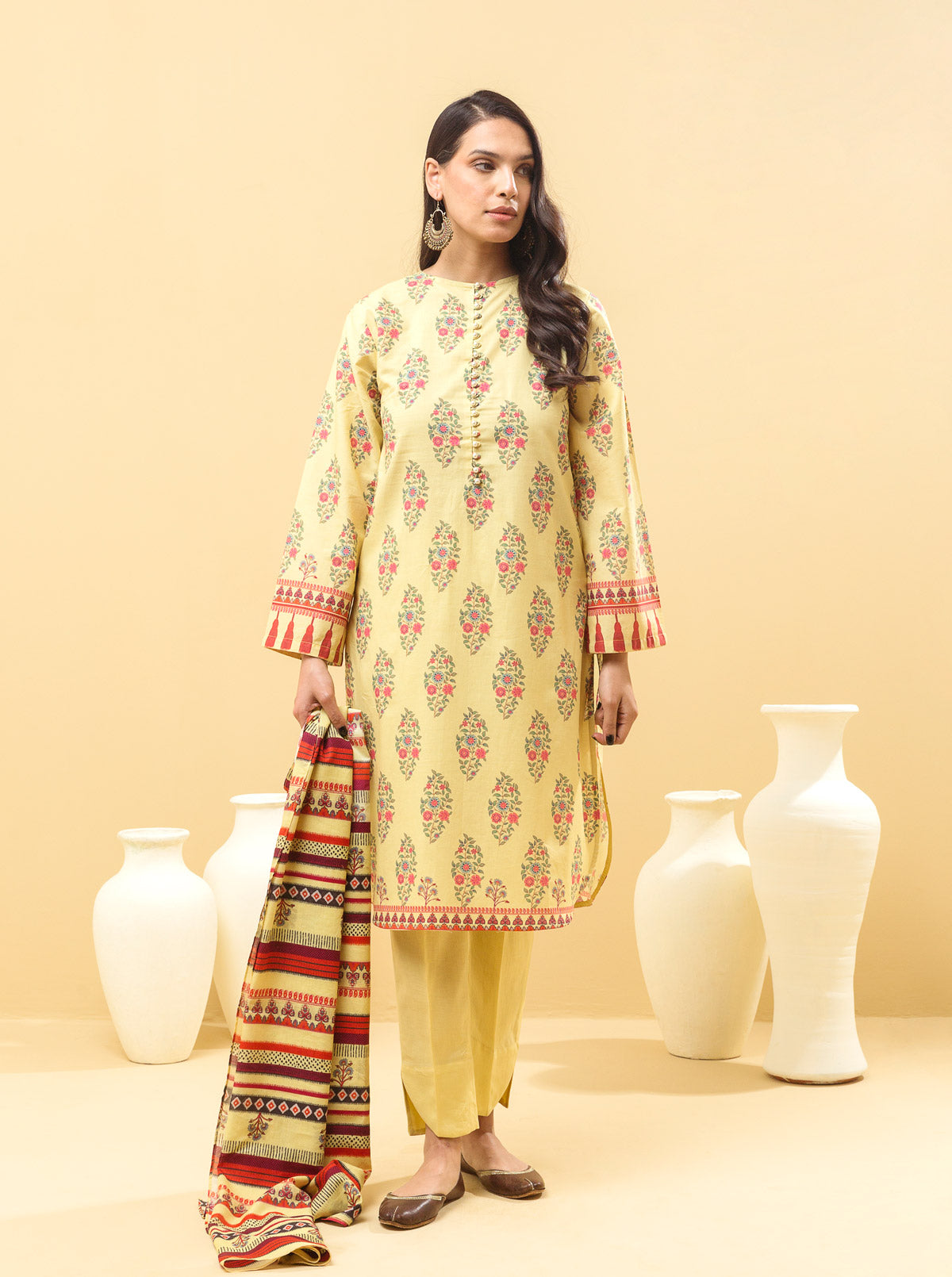 3 PIECE - PRINTED LAWN SUIT - BLOOMING OBSESSION MORBAGH SU_22   
