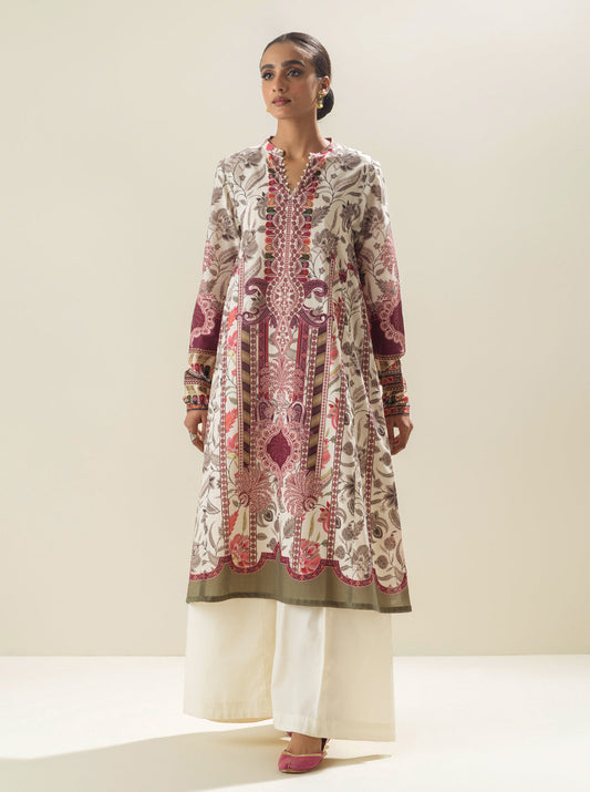 1 PIECE - PRINTED LAWN SHIRT - HARMONIOUS ROOTS MORBAGH SU_23   