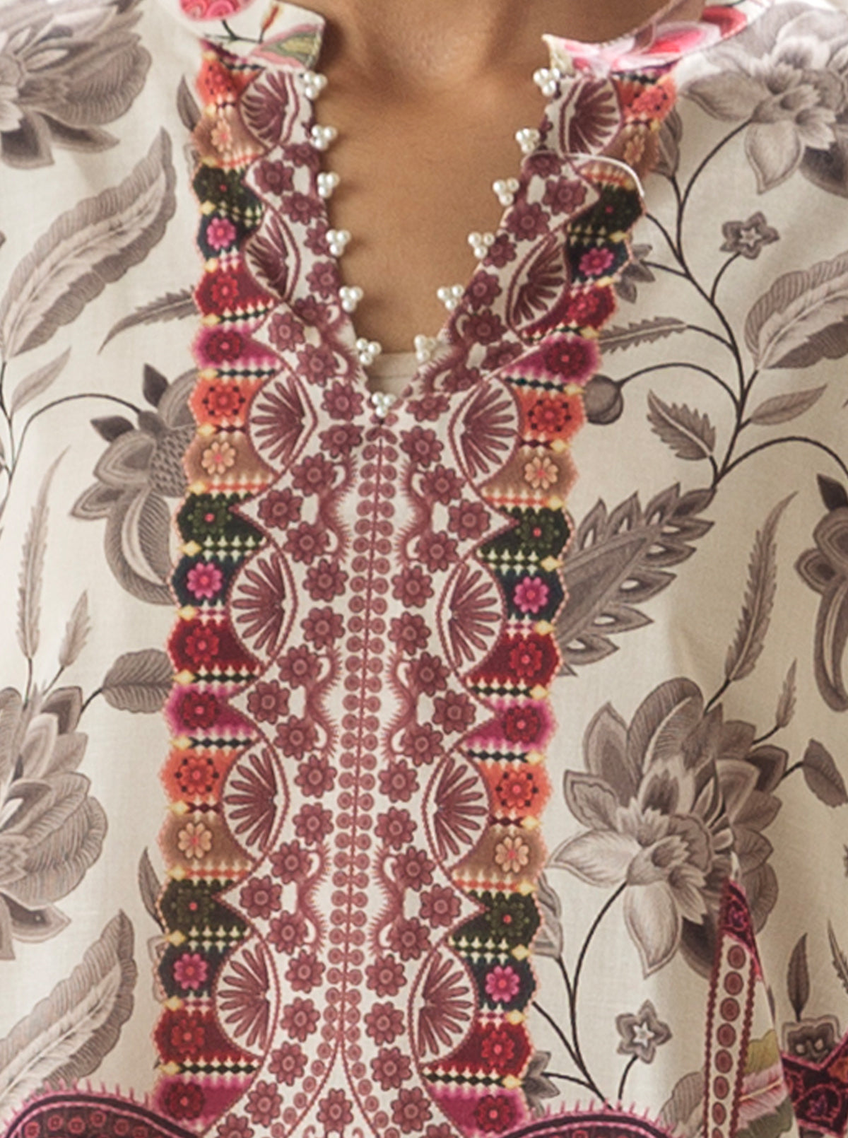 1 PIECE - PRINTED LAWN SHIRT - HARMONIOUS ROOTS MORBAGH SU_23   