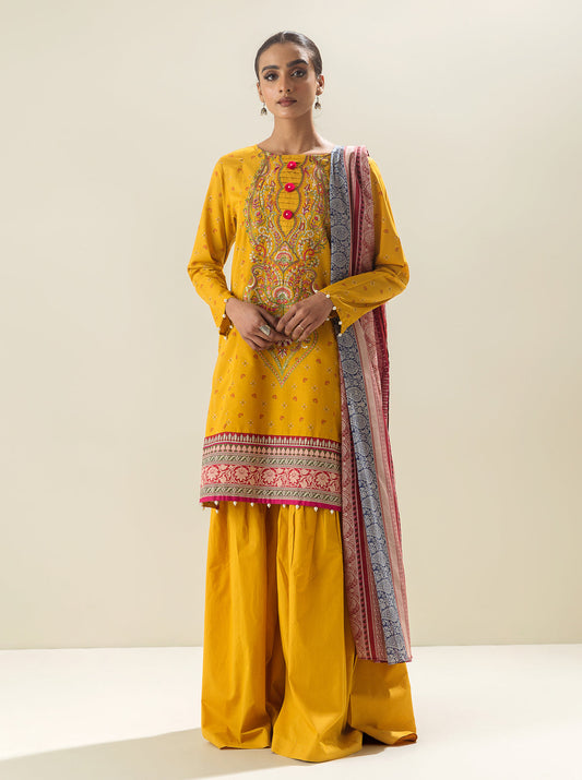 2 PIECE - EMBROIDERED LAWN SUIT - BLOOMING GOLD MORBAGH SU_23   