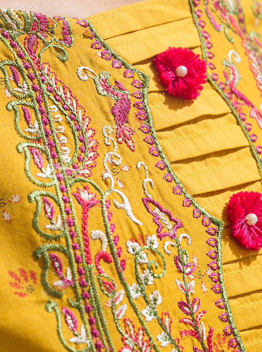 2 PIECE - EMBROIDERED LAWN SUIT - BLOOMING GOLD MORBAGH SU_23   