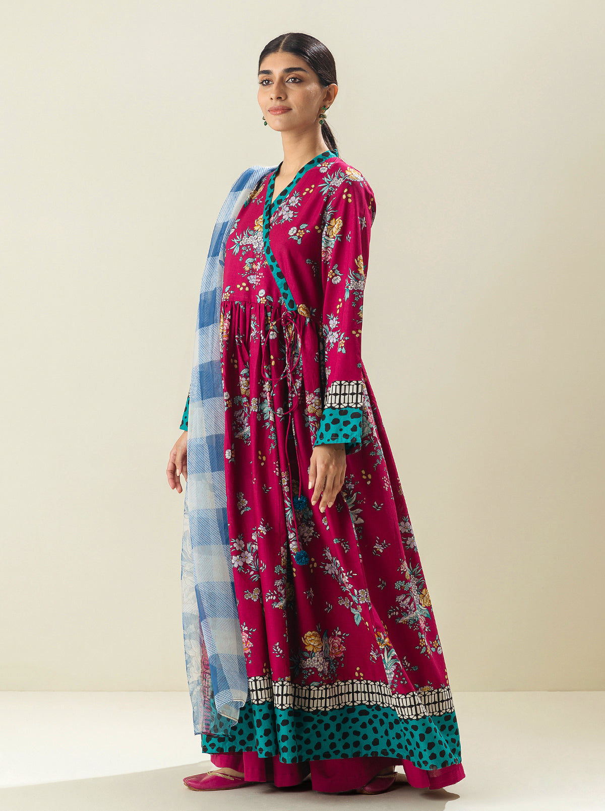 2 PIECE - PRINTED LAWN SUIT - PINK PORCELAIN MORBAGH SU_23   