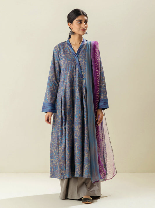 2 PIECE - PRINTED LAWN SUIT - STORMY BLUES MORBAGH SU_23   