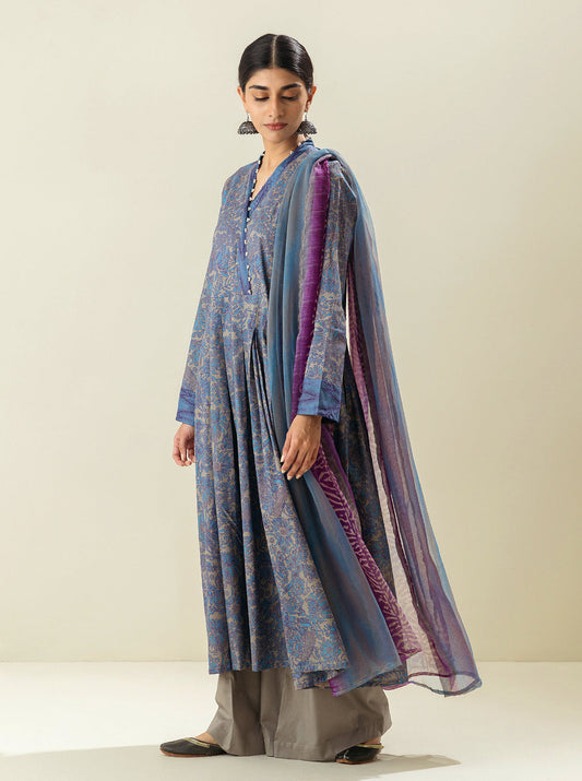 2 PIECE - PRINTED LAWN SUIT - STORMY BLUES MORBAGH SU_23   