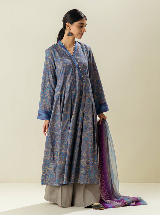 2 PIECE - PRINTED LAWN SUIT - STORMY BLUES MORBAGH SU_23   
