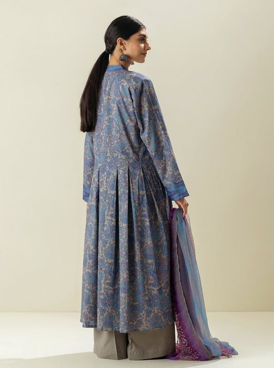 2 PIECE - PRINTED LAWN SUIT - STORMY BLUES MORBAGH SU_23   