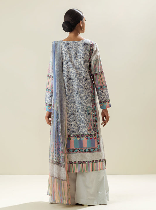 3 PIECE - EMBROIDERED LAWN SUIT - SMOKEY DREAM MORBAGH SU_23   