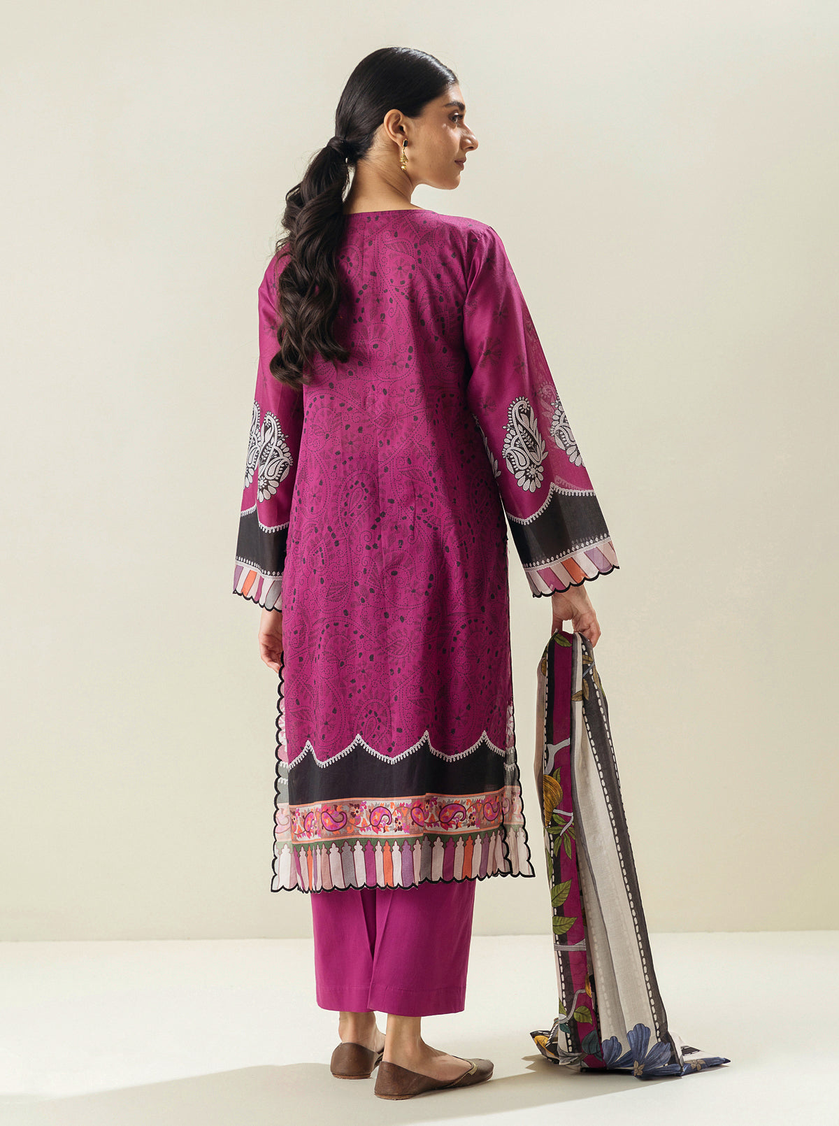 3 PIECE - PRINTED LAWN SUIT - DRAGON FRUIT DREAMS MORBAGH SU_23   