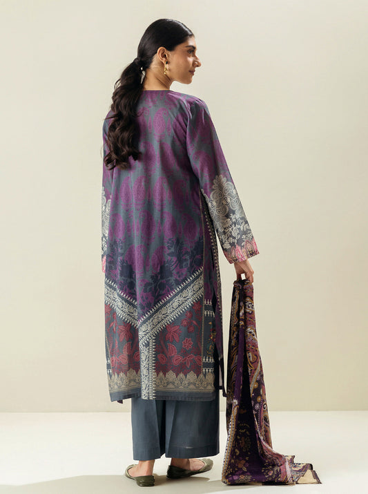 3 PIECE - PRINTED LAWN SUIT - ROYAL FORM MORBAGH SU_23   