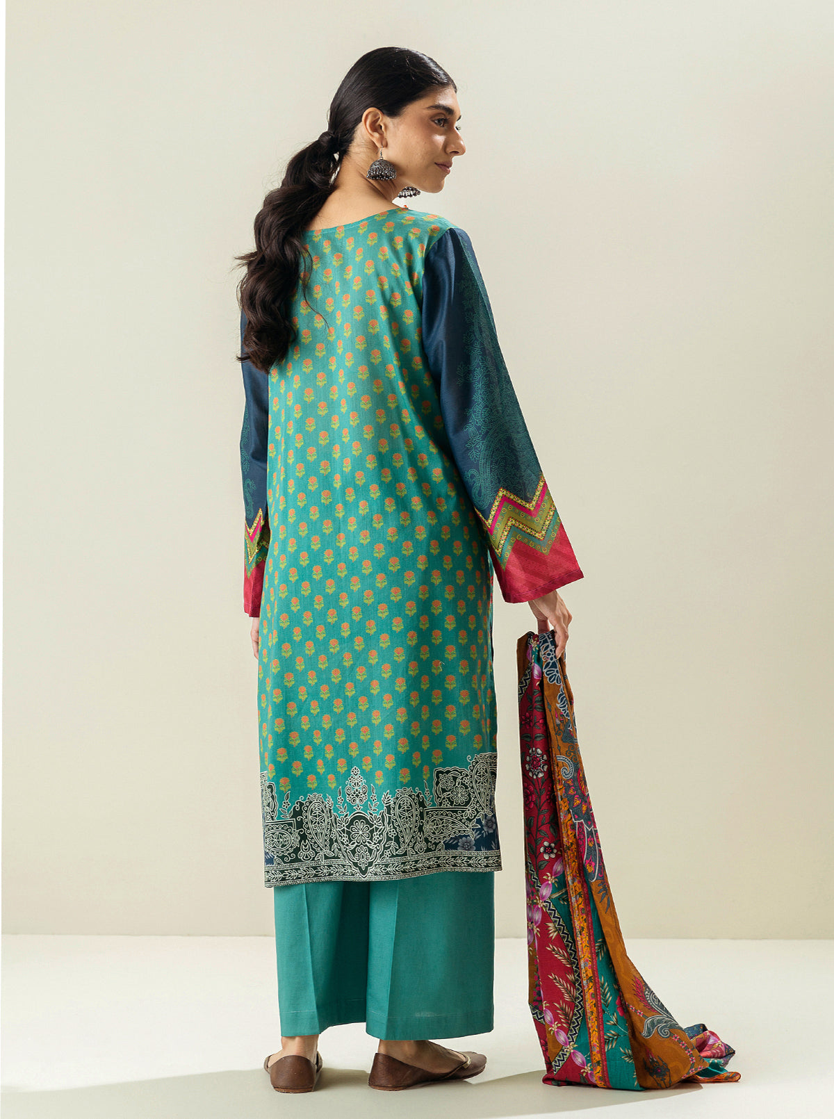 3 PIECE - PRINTED LAWN SUIT - FOUNTAIN GLORY MORBAGH SU_23   