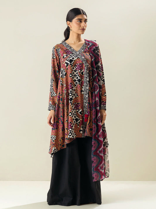 3 PIECE - PRINTED LAWN SUIT - EXOTIC LEAF MORBAGH SU_23   