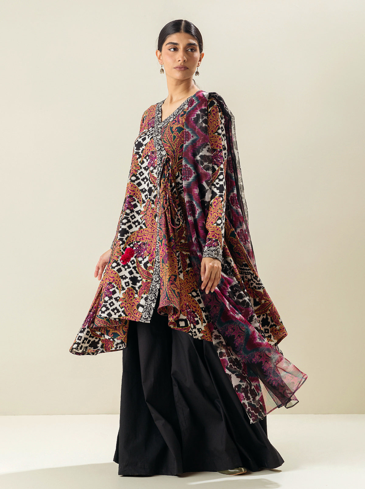 3 PIECE - PRINTED LAWN SUIT - EXOTIC LEAF MORBAGH SU_23   
