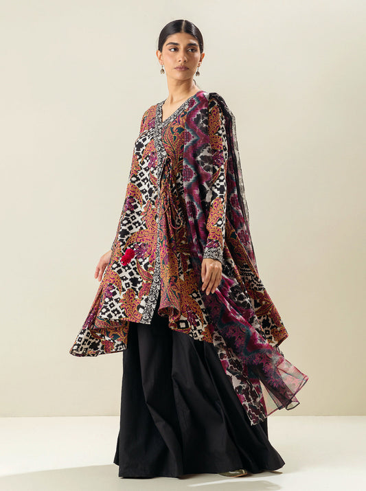3 PIECE - PRINTED LAWN SUIT - EXOTIC LEAF MORBAGH SU_23   