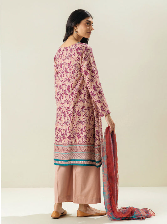 3 PIECE - PRINTED LAWN SUIT - STRAWBERRY PASSION MORBAGH SU_23   