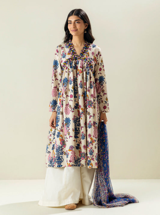 3 PIECE - PRINTED VISCOSE SUIT - CREME DE LA CREME MORBAGH SU_23   