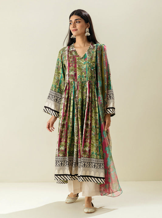 3 PIECE - PRINTED LAWN SUIT - ERA OF FLORAL MORBAGH SU_23   