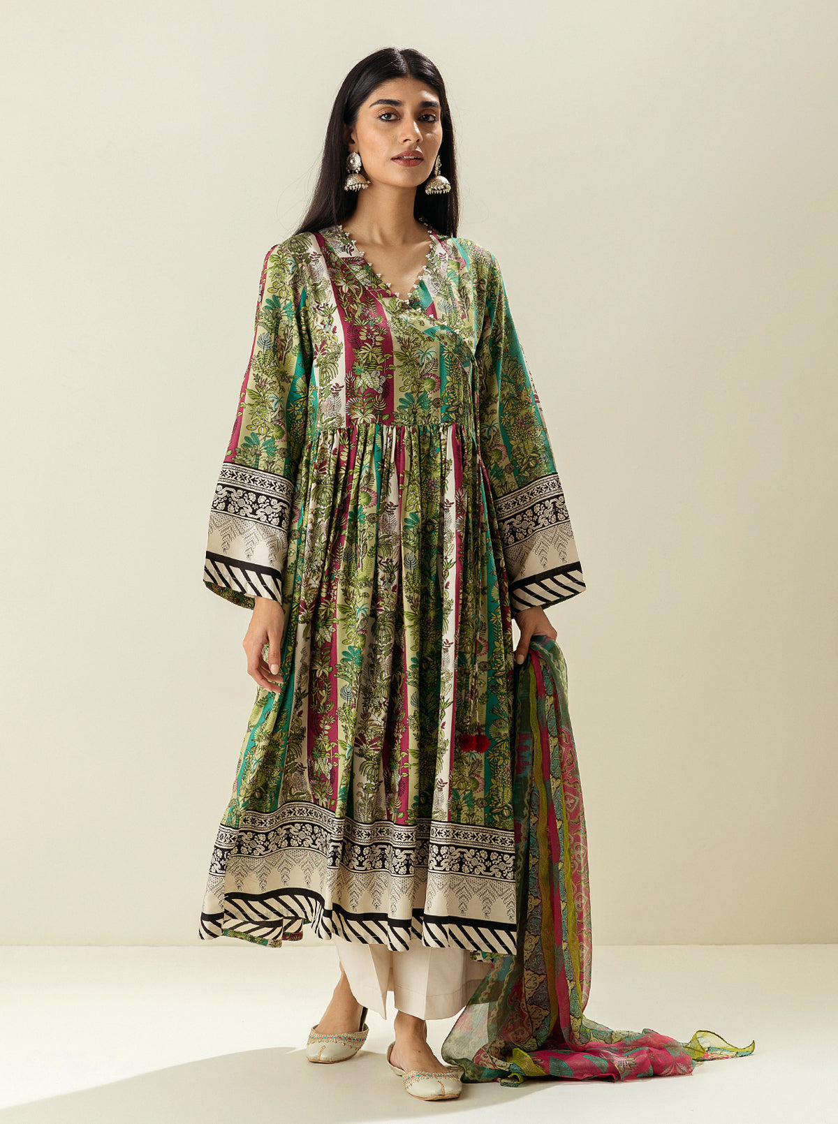 3 PIECE - PRINTED LAWN SUIT - ERA OF FLORAL MORBAGH SU_23   