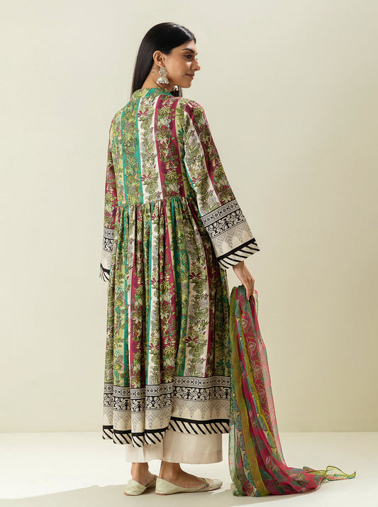 3 PIECE - PRINTED LAWN SUIT - ERA OF FLORAL MORBAGH SU_23   