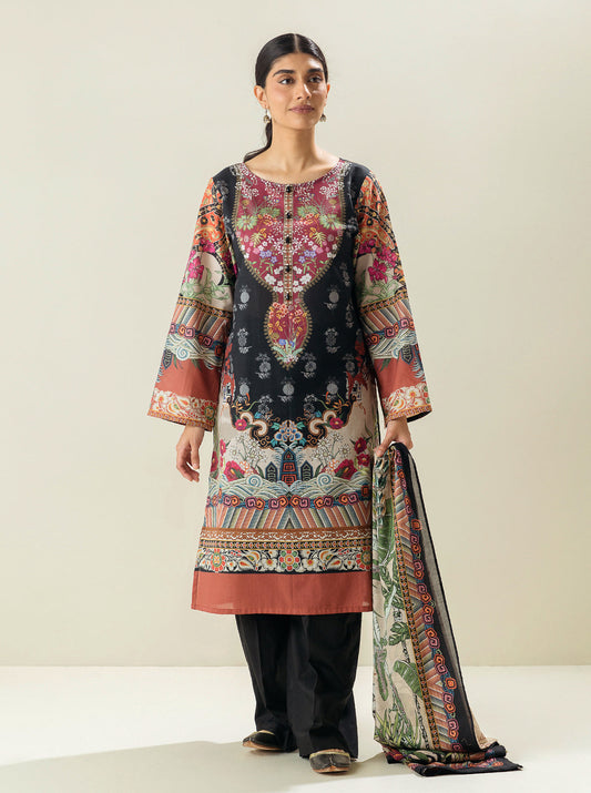 3 PIECE - PRINTED LAWN SUIT - FLOWER OF THE ORIENT MORBAGH SU_23   