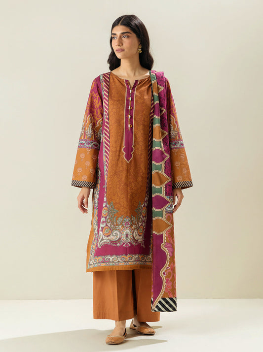 3 PIECE - PRINTED LAWN SUIT - SUNSET OBLIVION MORBAGH SU_23   