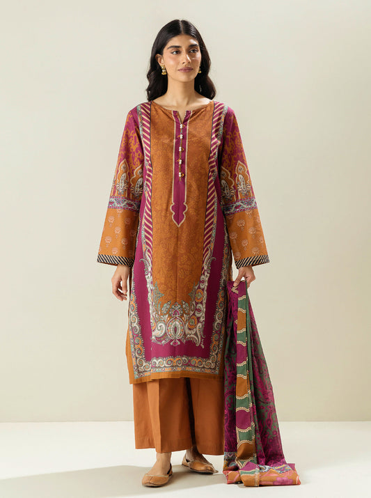 3 PIECE - PRINTED LAWN SUIT - SUNSET OBLIVION MORBAGH SU_23   