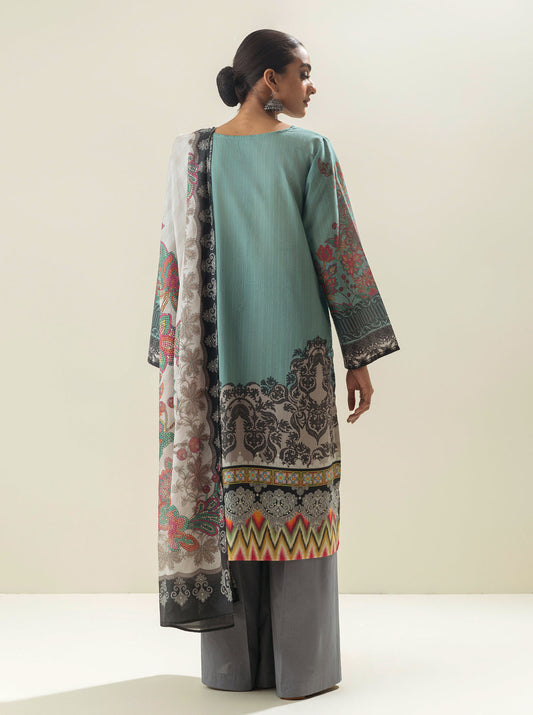 3 PIECE - PRINTED LAWN SUIT - DAZZLING MOSAICS MORBAGH SU_23   