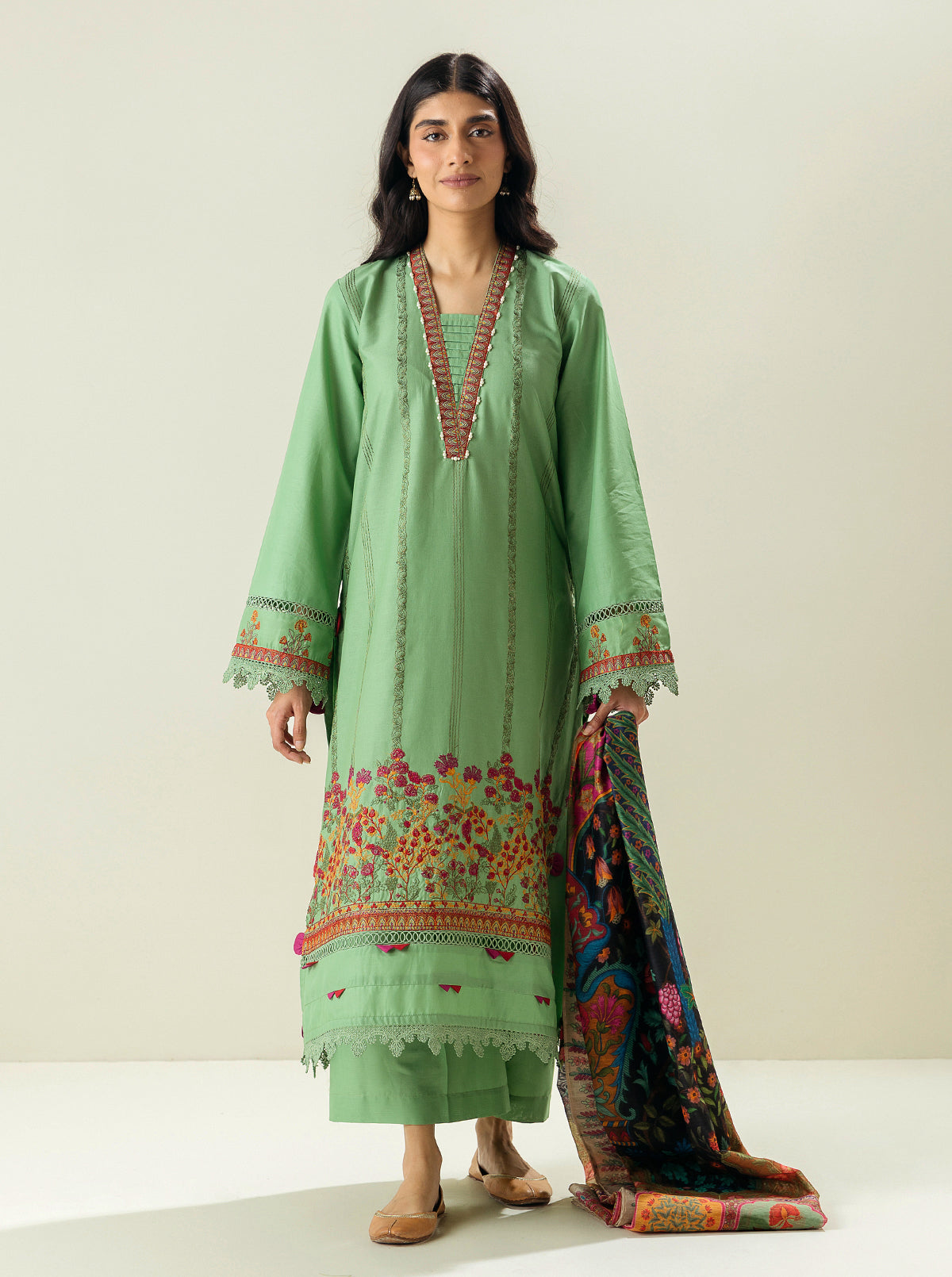 3 PIECE - EMBROIDERED LAWN SUIT - NEW SPRING MORBAGH SU_23   