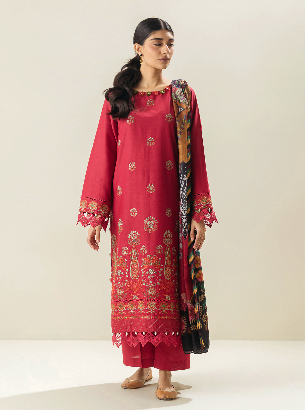 3 PIECE - EMBROIDERED LAWN SUIT - MULBERRY ERA MORBAGH SU_23   