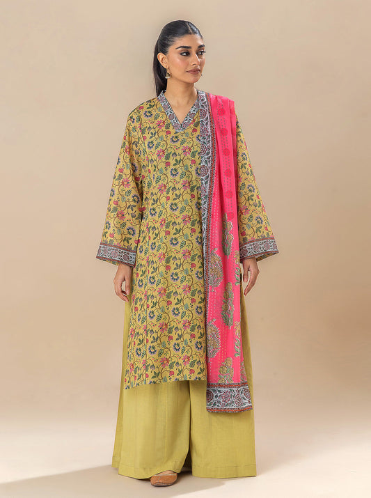 2 PIECE PRINTED LAWN SUIT-MELLOW YELLOW BT-MORBAGH SU_24   